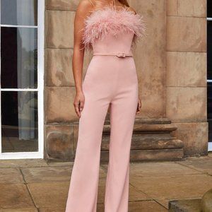 Nadine Merabi Colette Blush Jumpsuit